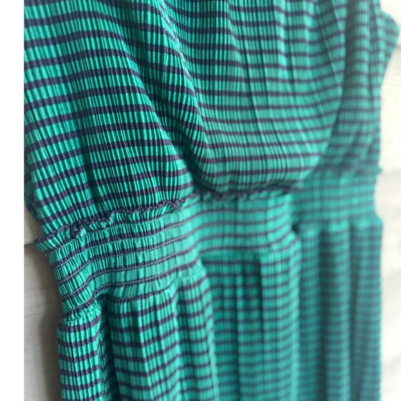 Draper James XL Green Stripe Pleated Midi Dress - Picture 5 of 9